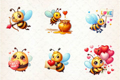 Bee Valentine's Day Clipart Bundle - CraftNest - Digital Crafting and Art