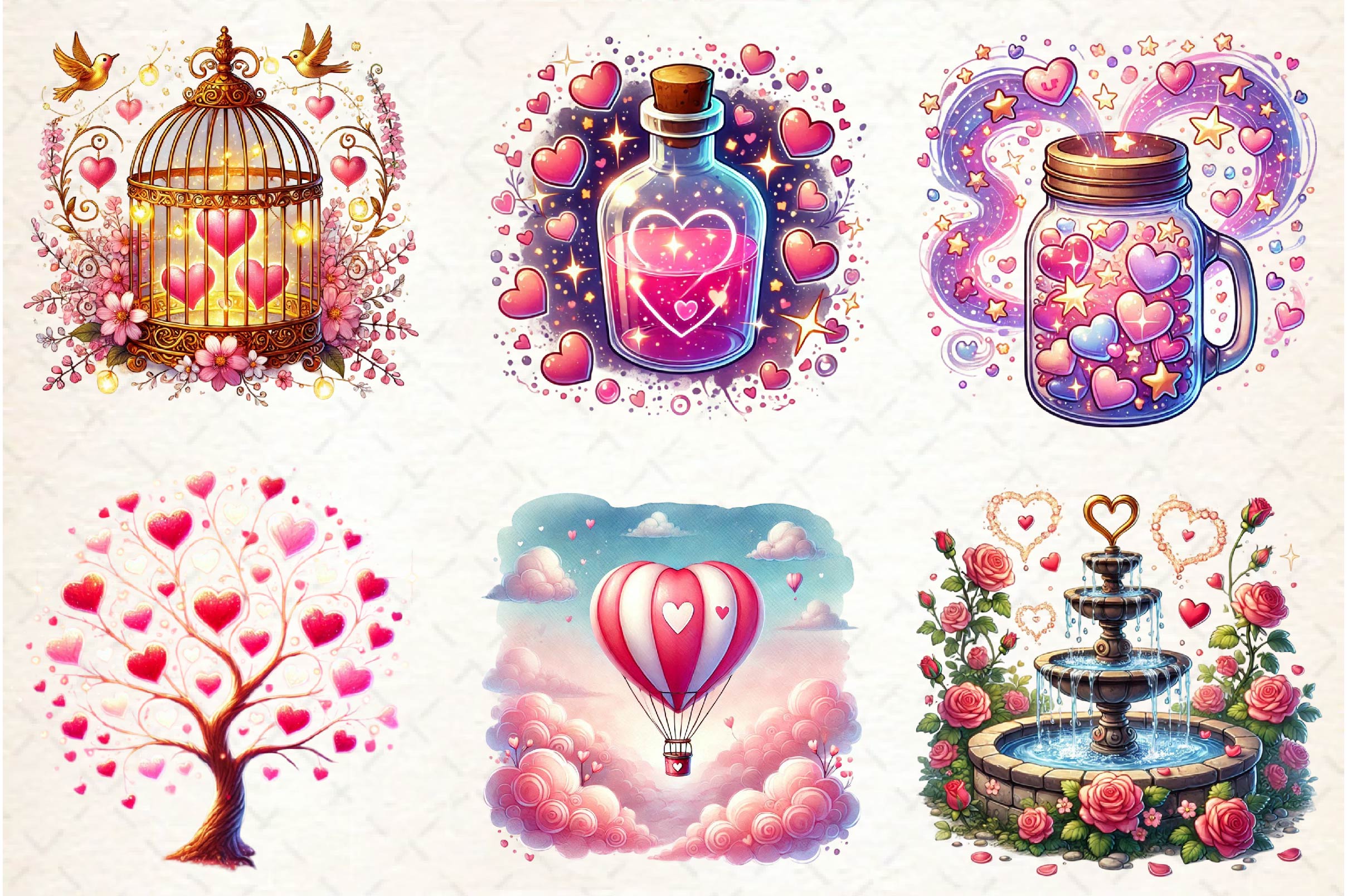 Dreamy Valentines Day Clipart Bundle - CraftNest - Digital Crafting and Art