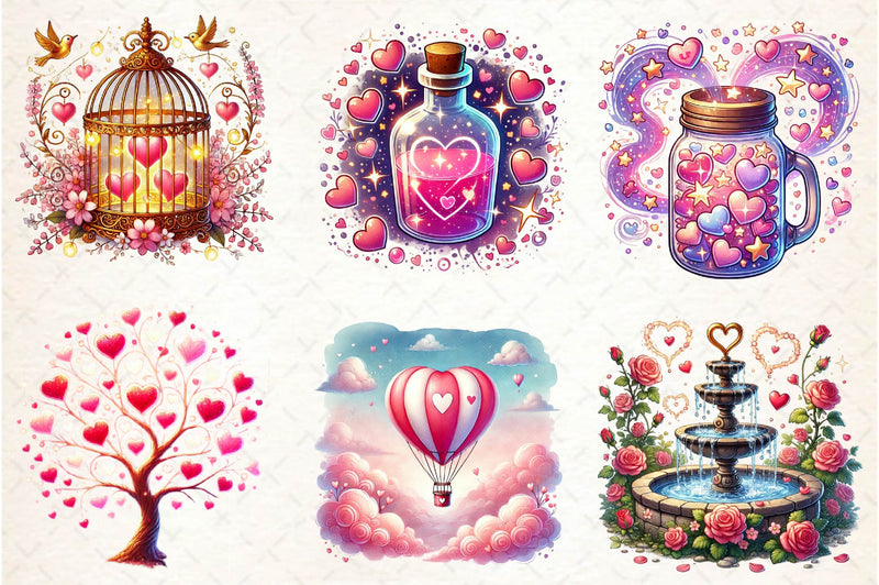 Dreamy Valentines Day Clipart Bundle - CraftNest - Digital Crafting and Art