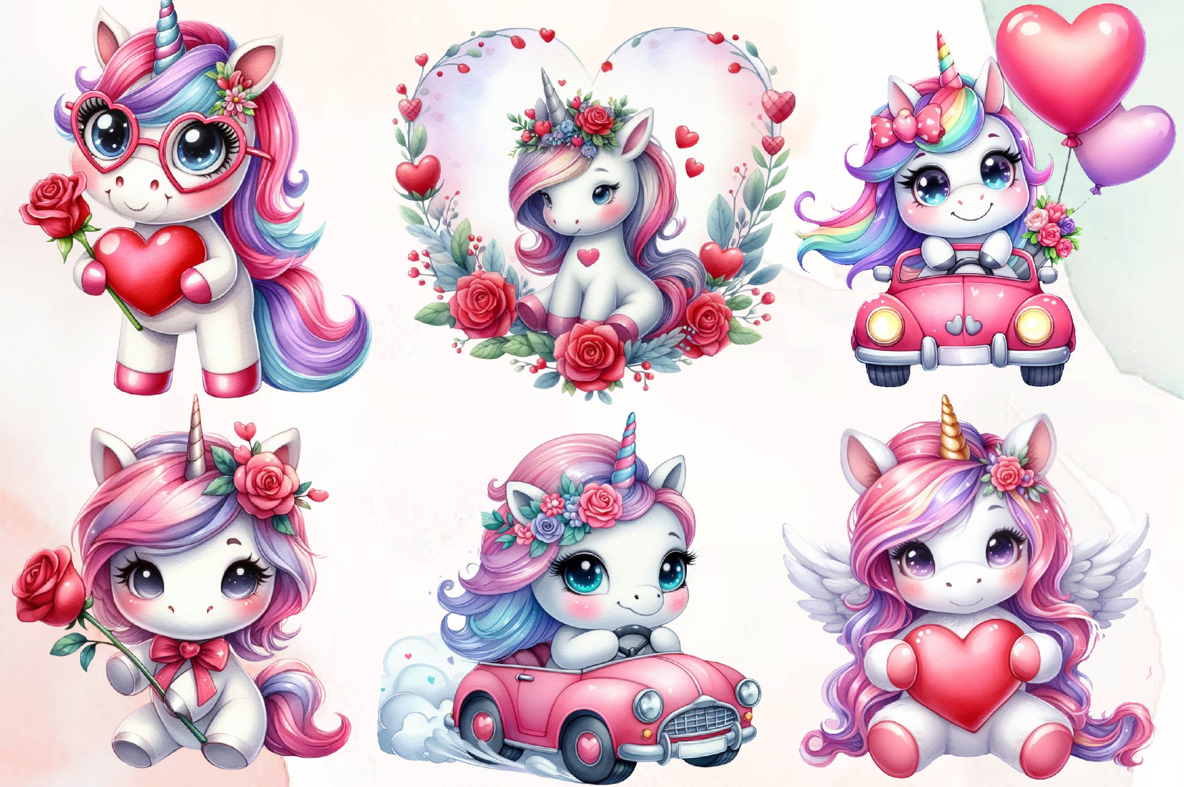 Cute Unicorn Clipart Bundle 3 - CraftNest - Digital Crafting and Art
