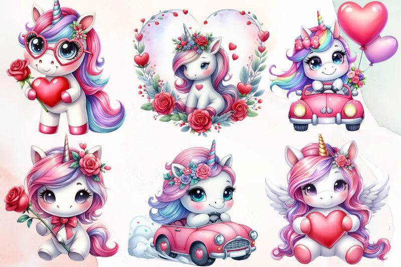 Cute Unicorn Clipart Bundle 3 - CraftNest - Digital Crafting and Art