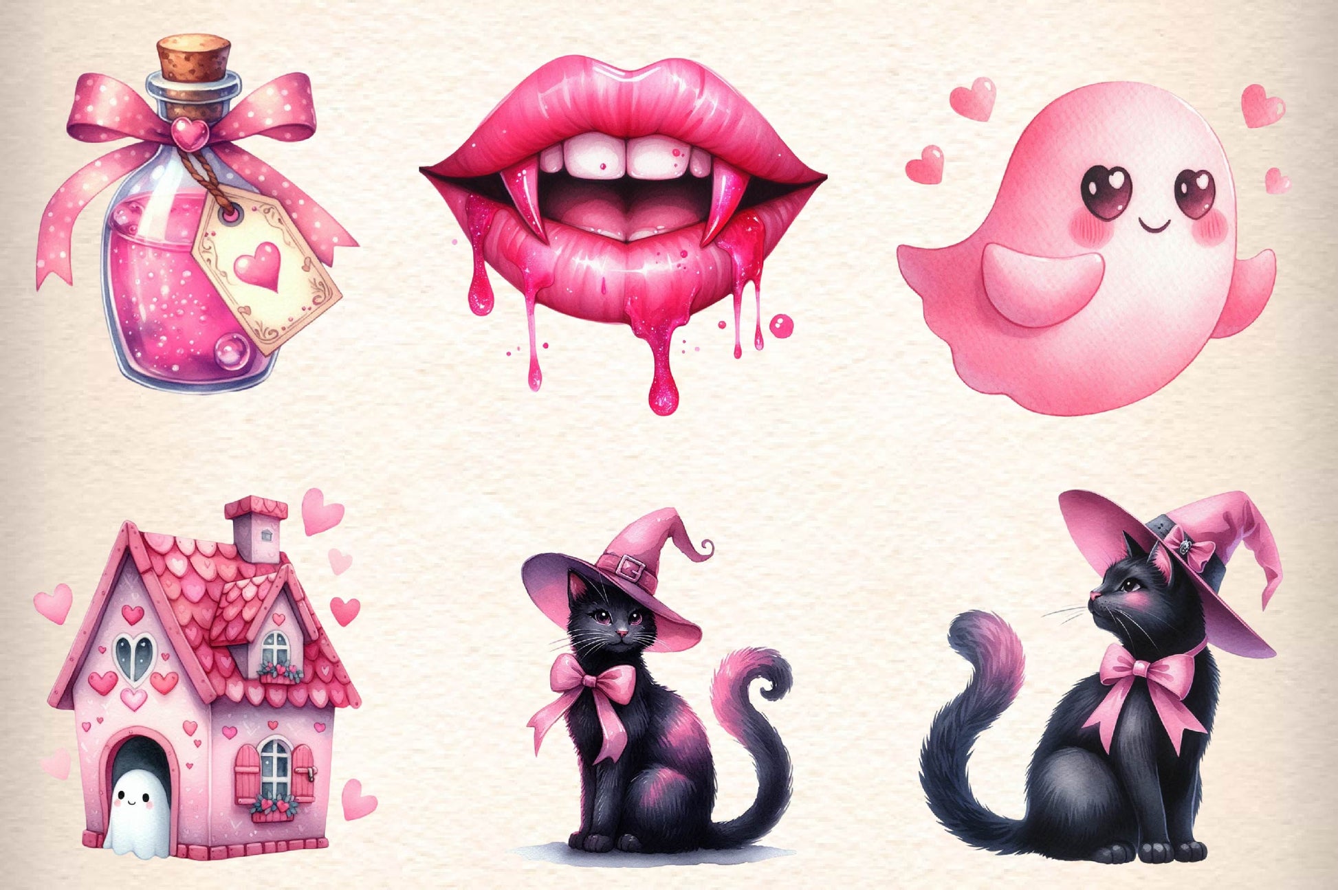 Pink Halloween Pumpkin Clipart Bundle - CraftNest - Digital Crafting and Art