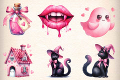 Pink Halloween Pumpkin Clipart Bundle - CraftNest - Digital Crafting and Art