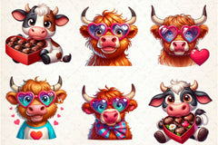 Cute Valentine Cow Clipart Bundle - CraftNest - Digital Crafting and Art