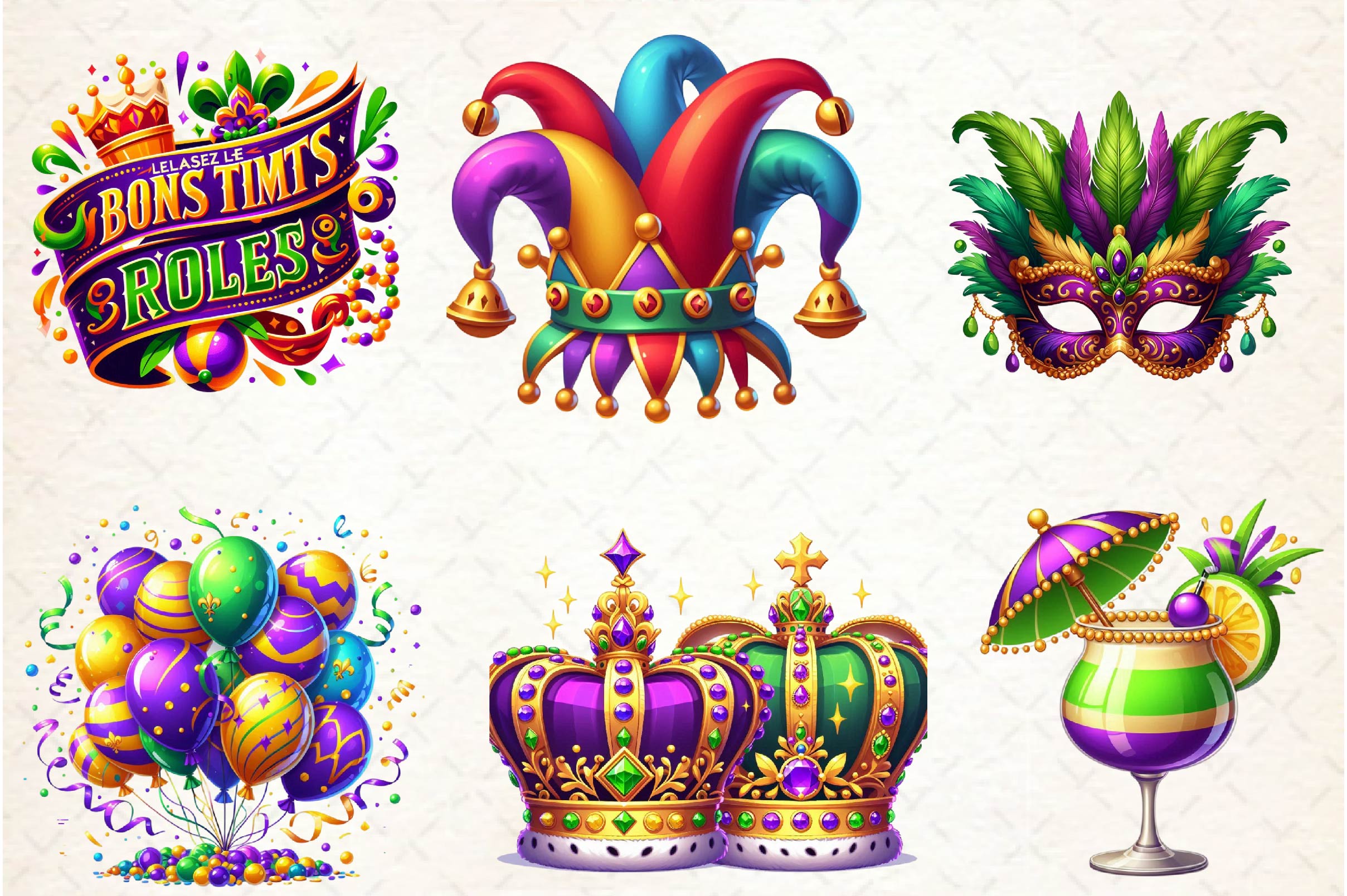 Mardi Gras Clipart Bundle 3 - CraftNest - Digital Crafting and Art