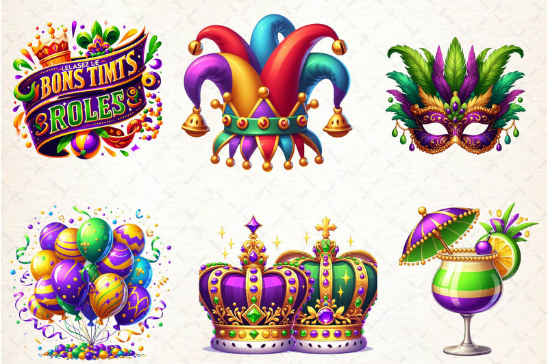 Mardi Gras Clipart Bundle 3 - CraftNest - Digital Crafting and Art