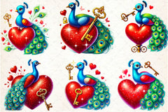 Valentines Peacock Clipart Bundle - CraftNest - Digital Crafting and Art