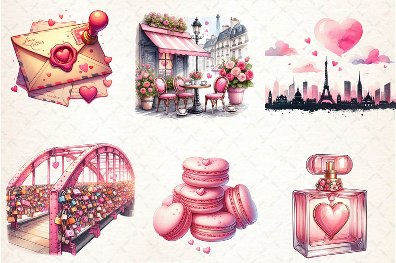 Parisian Love Clipart Bundle - CraftNest - Digital Crafting and Art