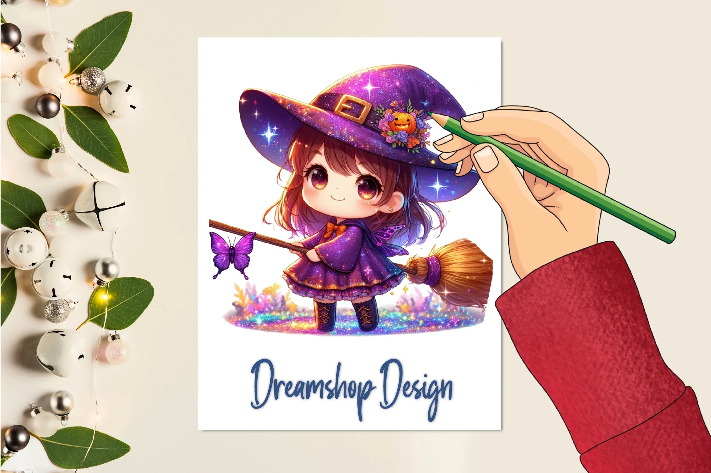 Cute Kawaii Chibi Witch Clipart Bundle - CraftNest - Digital Crafting and Art