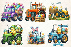 Easter Farm Tractor Clipart Bundle - CraftNest - Digital Crafting and Art