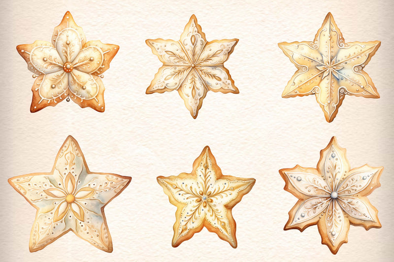 Christmas Cookie Star Clipart Bundle - CraftNest - Digital Crafting and Art