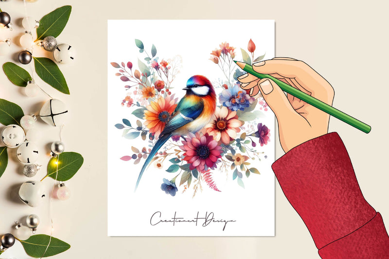 Floral Birds Clipart Bundle - CraftNest - Digital Crafting and Art