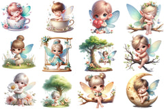 Cute Baby Fairies Clipart Bundle - CraftNest - Digital Crafting and Art