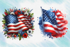 4Th Of July American Flag Clipart Bundle - CraftNest - Digital Crafting and Art