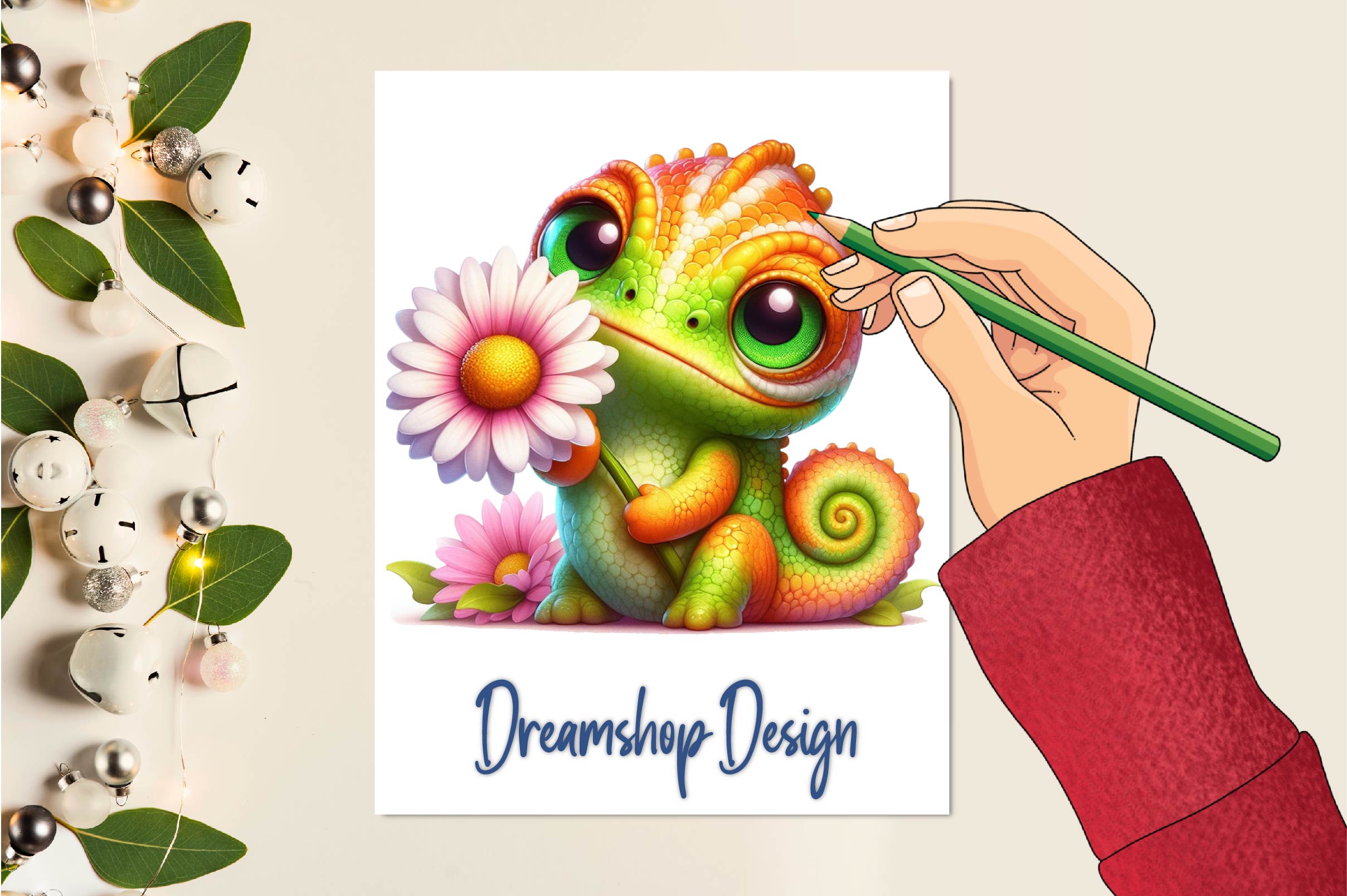 Cute Chameleon Clipart Bundle - CraftNest - Digital Crafting and Art