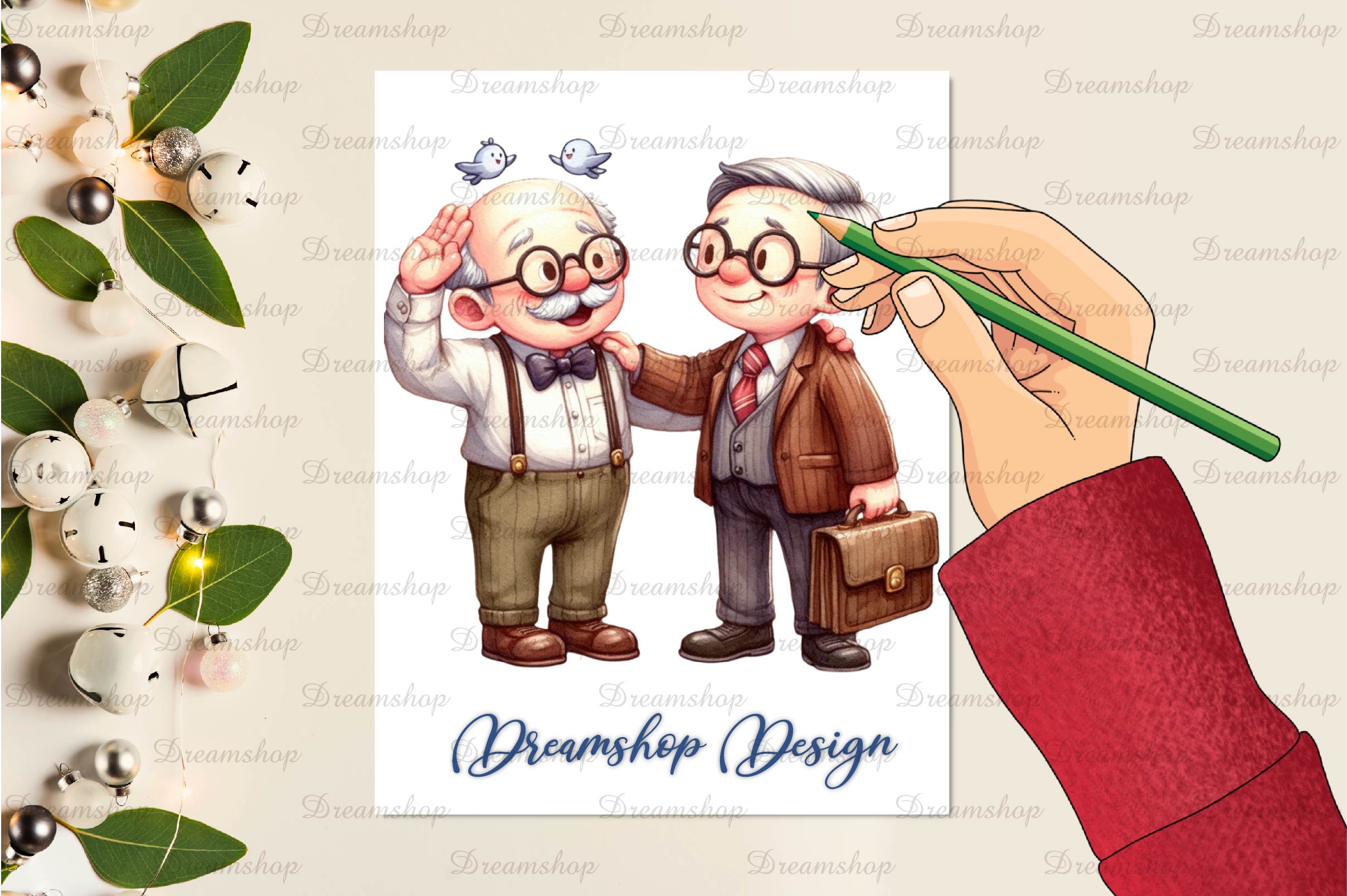 Funny Old Men Friendship Clipart Bundle - CraftNest - Digital Crafting and Art
