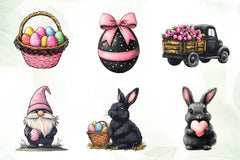 Black & Pink Easter Clipart Bundle - CraftNest - Digital Crafting and Art