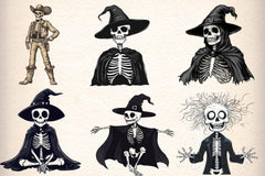 Funny Halloween Skeletons Clipart Bundle - CraftNest - Digital Crafting and Art