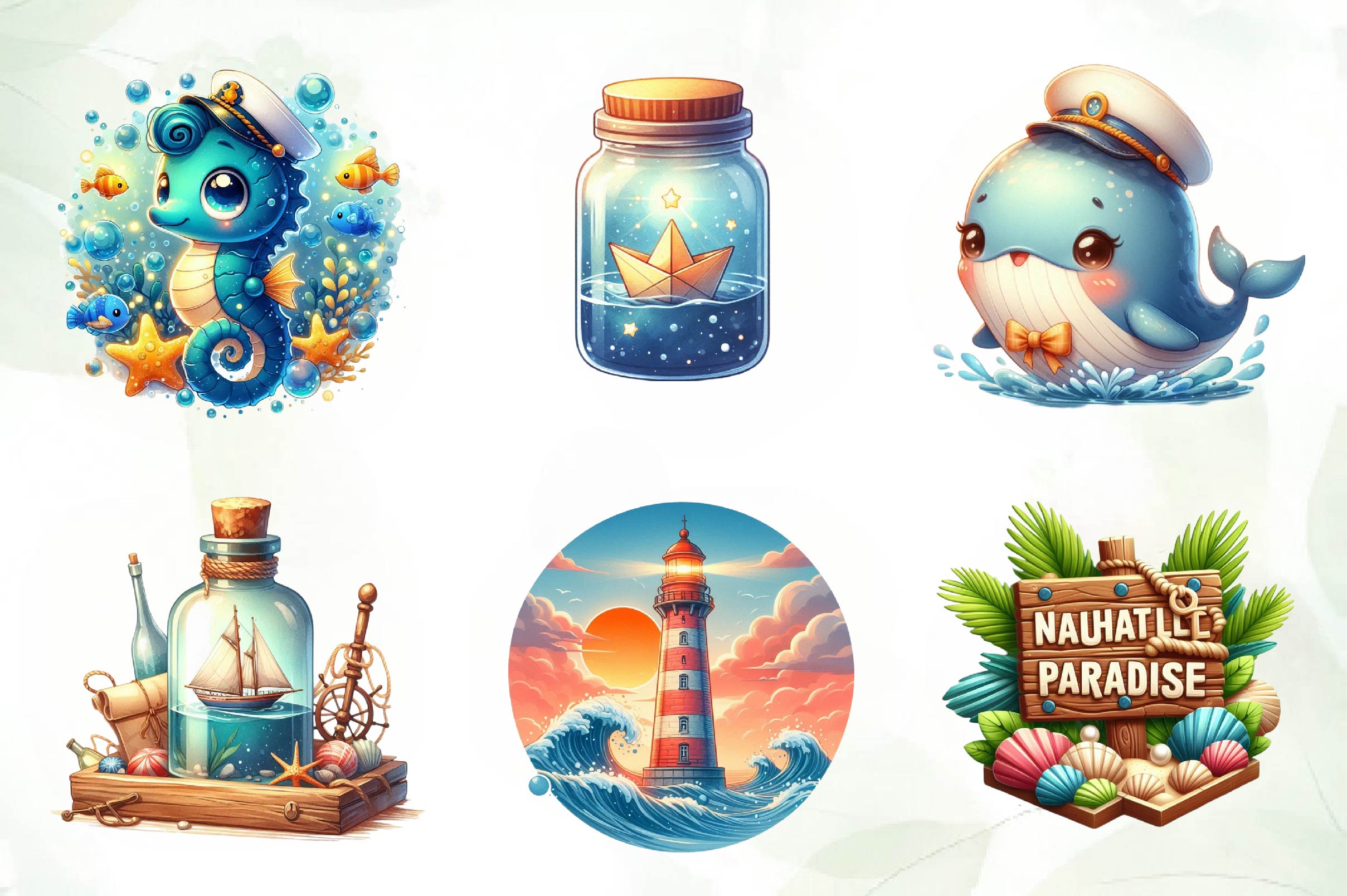 Summer Nautical Collection Clipart Bundle - CraftNest - Digital Crafting and Art