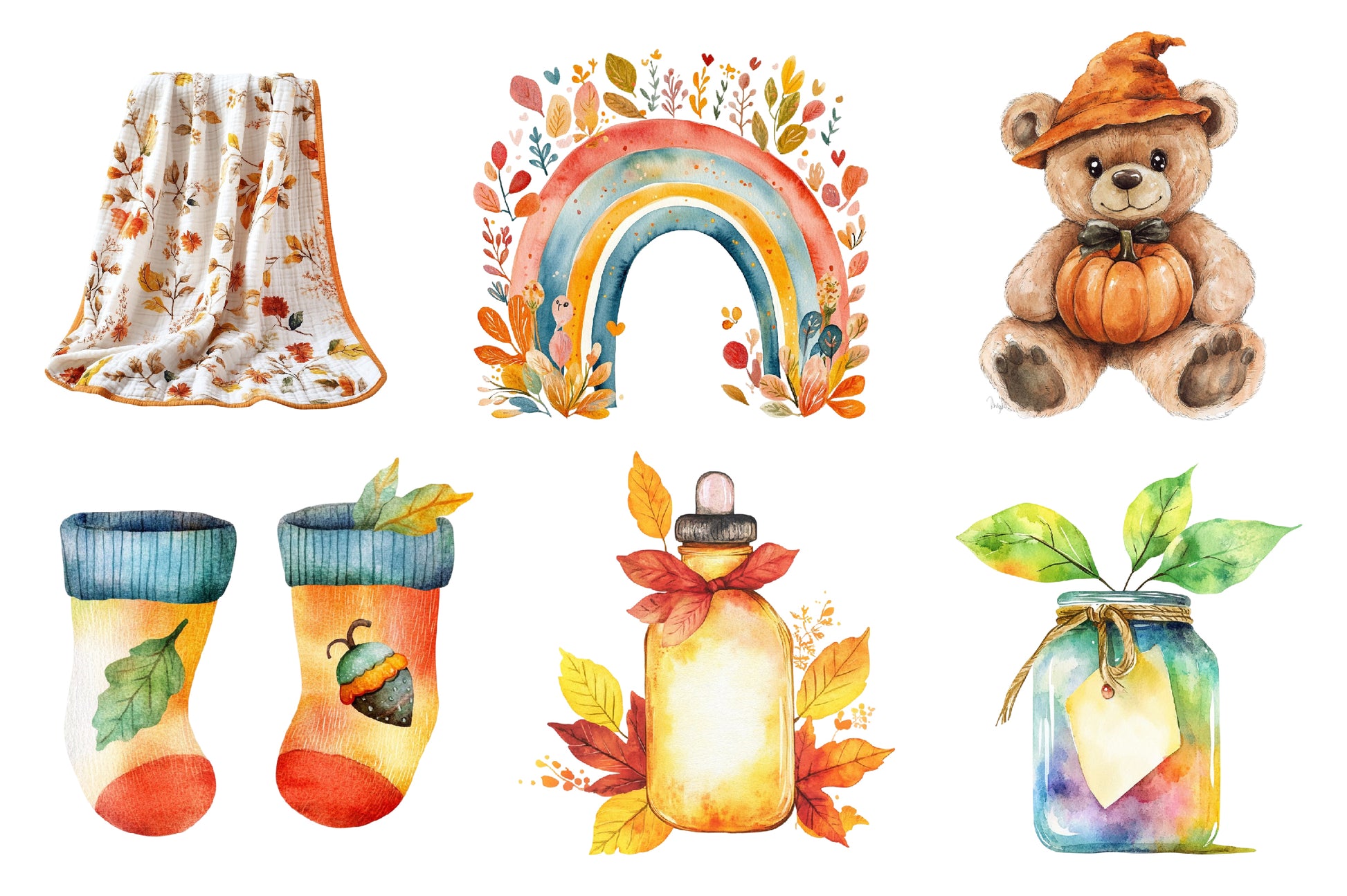 Autumn Baby Shower Clipart Bundle - CraftNest - Digital Crafting and Art