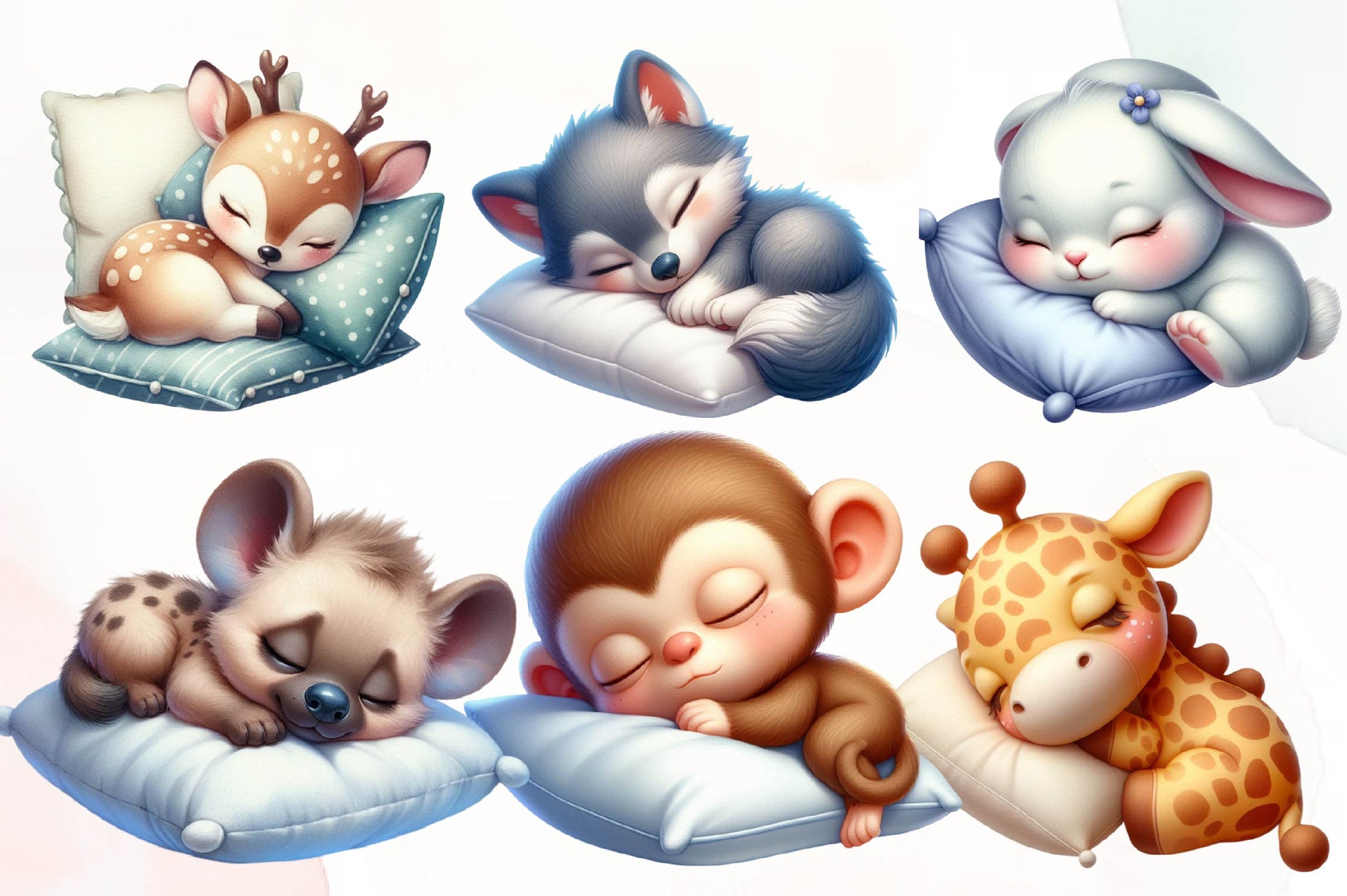Cute Sleeping Animals Clipart Bundle - CraftNest - Digital Crafting and Art