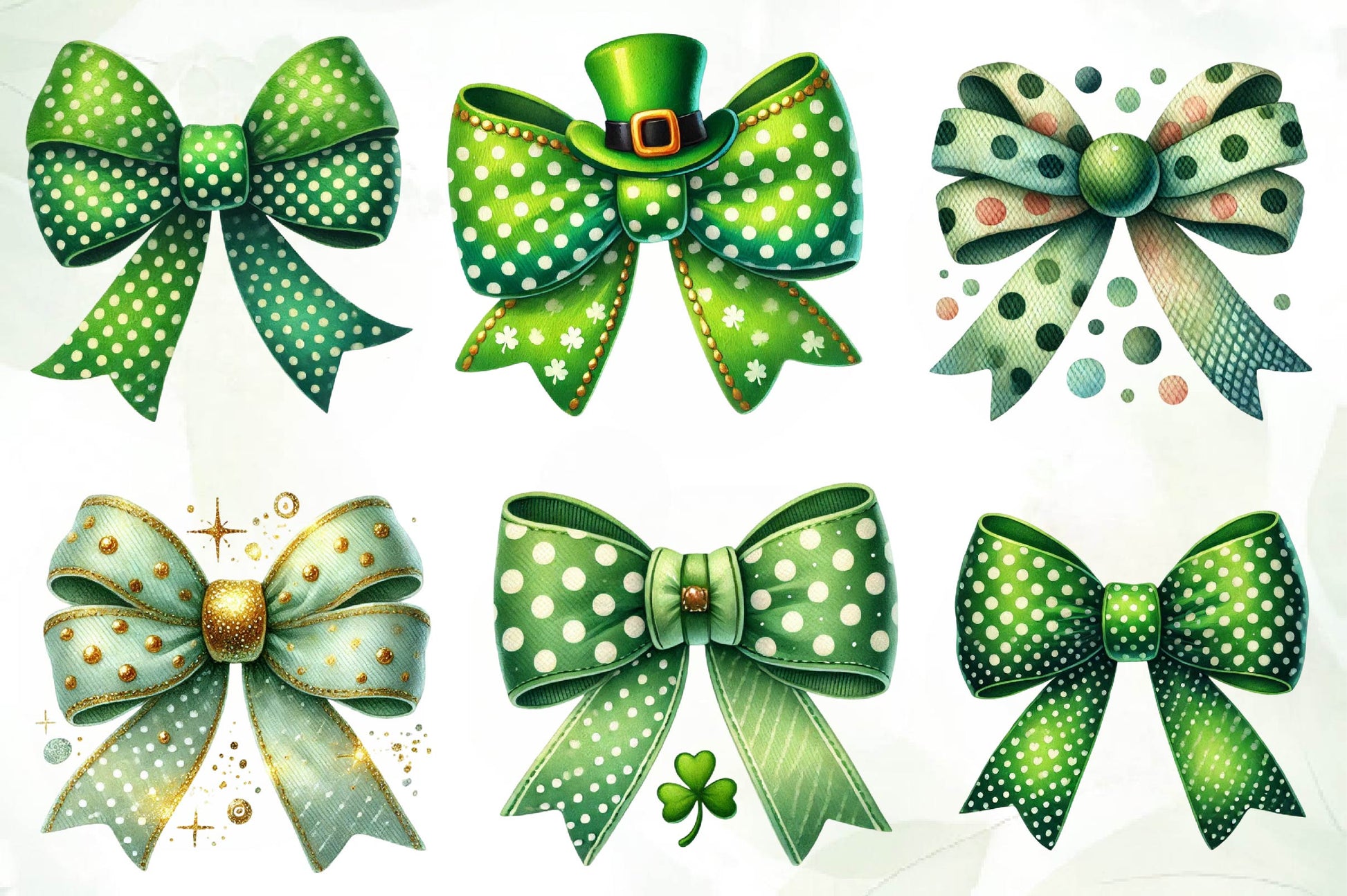 St Patricks Day Bow Clipart Bundle - CraftNest - Digital Crafting and Art