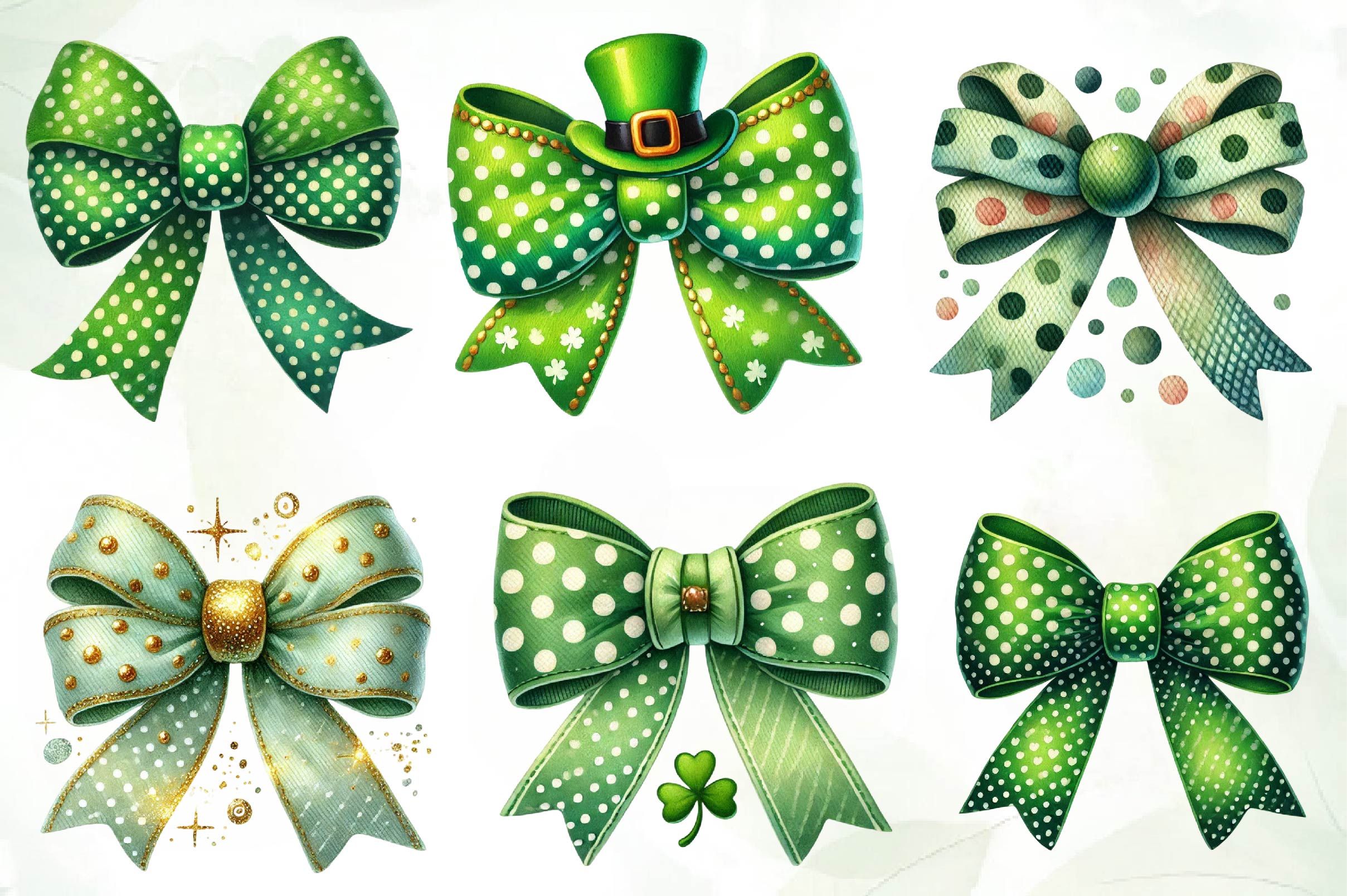St Patricks Day Bow Clipart Bundle - CraftNest - Digital Crafting and Art