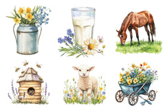 Spring Countryside Farm Clipart Bundle - CraftNest - Digital Crafting and Art