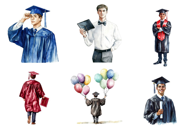 Graduation Senior Boy Graduation Day Clipart Bundle - CraftNest - Digital Crafting and Art