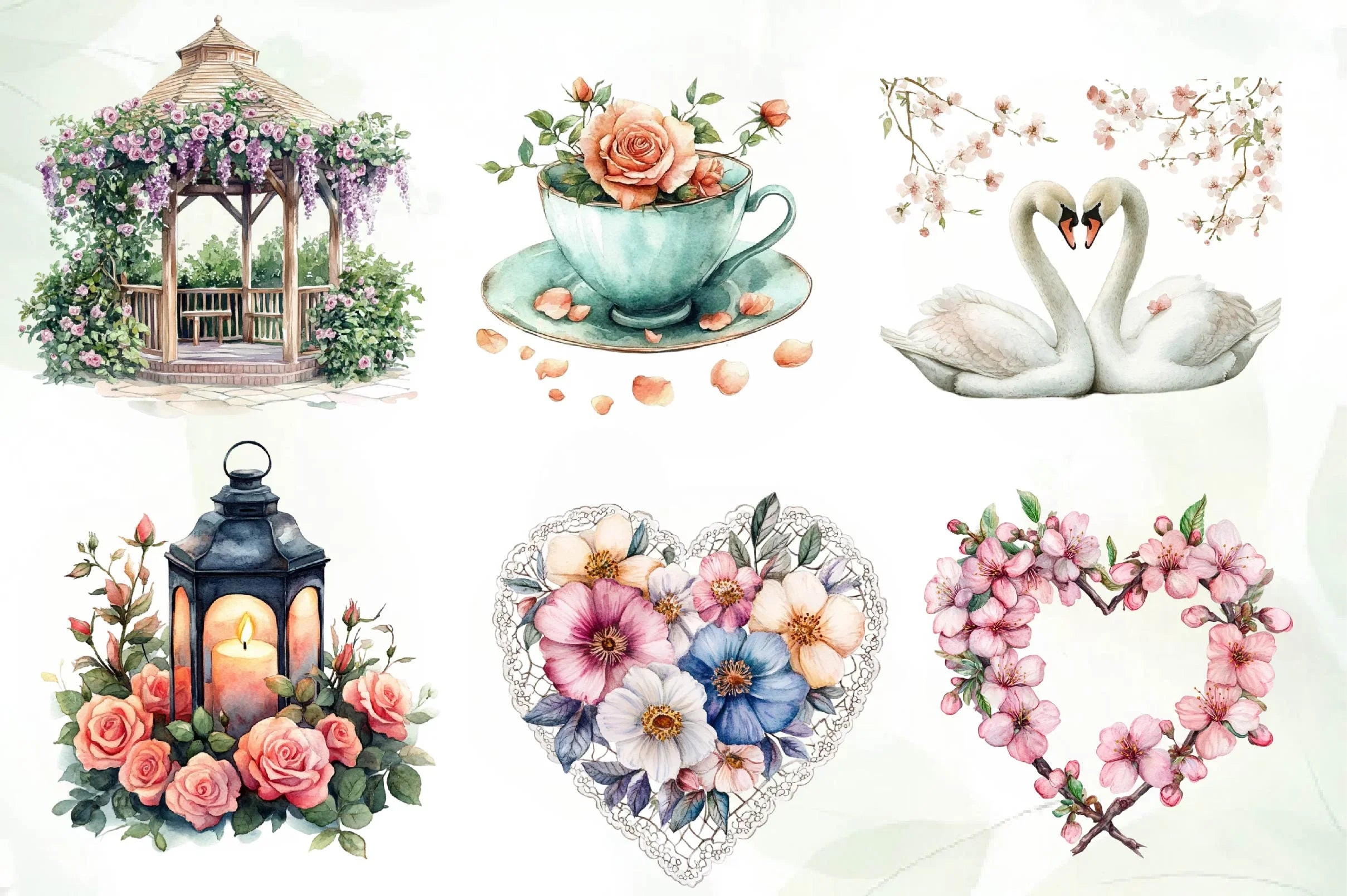 Romantic Spring Clipart Bundle - CraftNest - Digital Crafting and Art