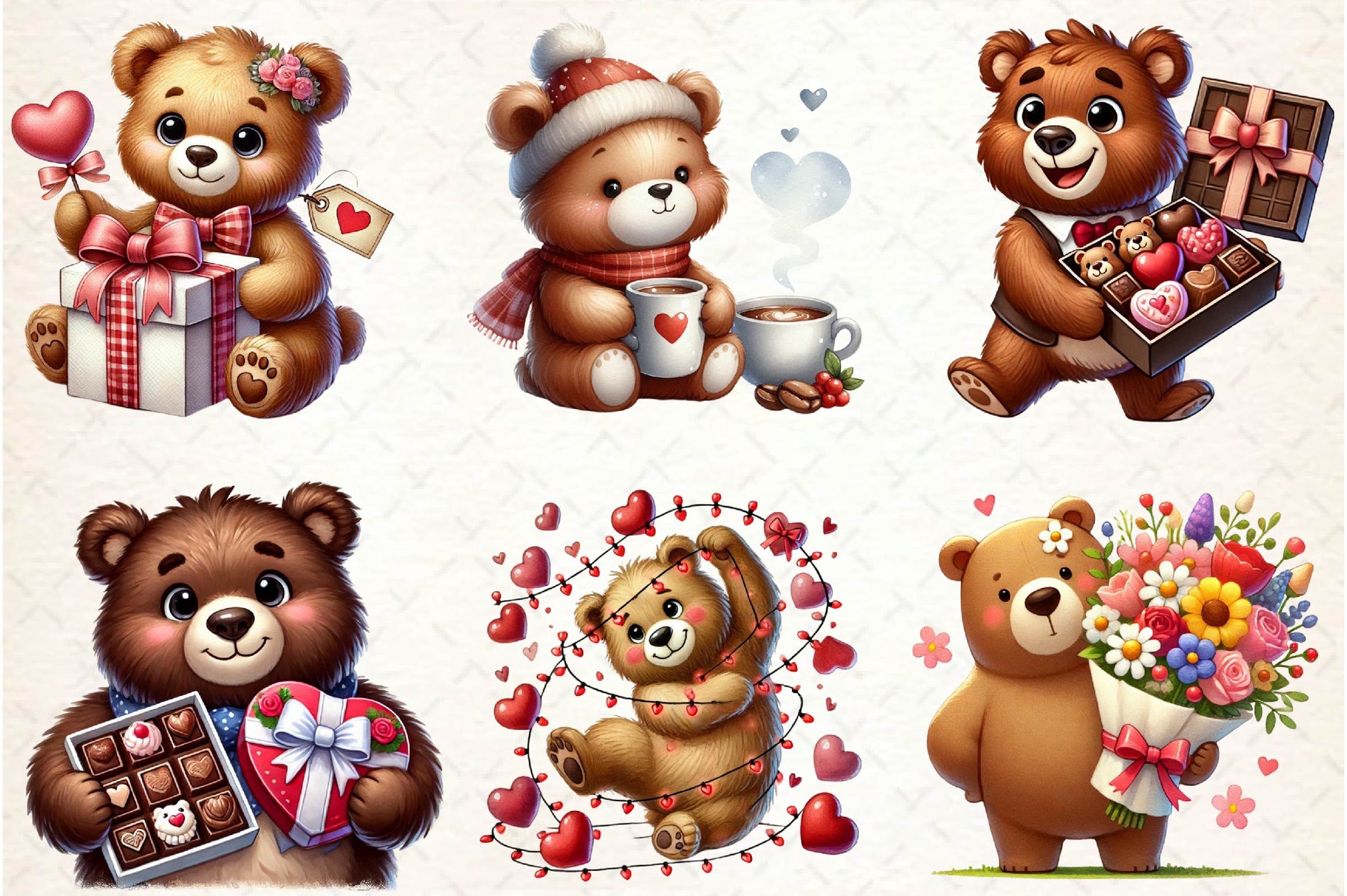 Valentine's Day Love Bear Clipart Bundle 1 - CraftNest - Digital Crafting and Art