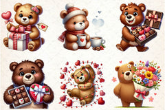 Valentine's Day Love Bear Clipart Bundle 1 - CraftNest - Digital Crafting and Art