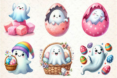 Cute Easter Ghost Clipart Bundle - CraftNest - Digital Crafting and Art