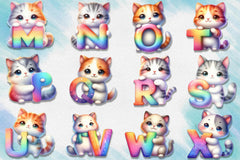 Cat Alphabet Clipart Bundle - CraftNest - Digital Crafting and Art