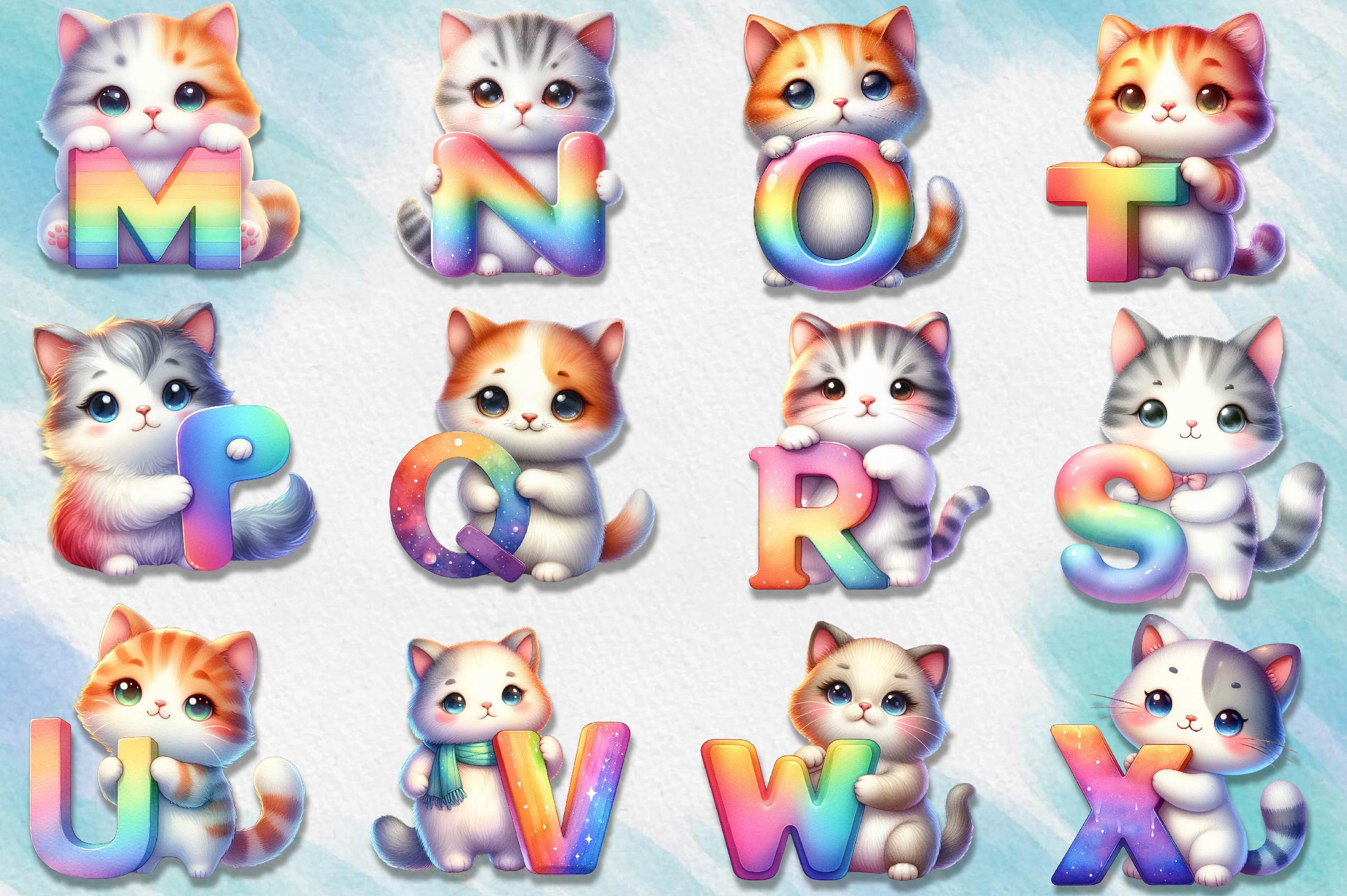 Cat Alphabet Clipart Bundle - CraftNest - Digital Crafting and Art