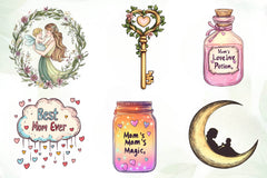 Whimsical Mothers Day Art Set Clipart Bundle - CraftNest - Digital Crafting and Art