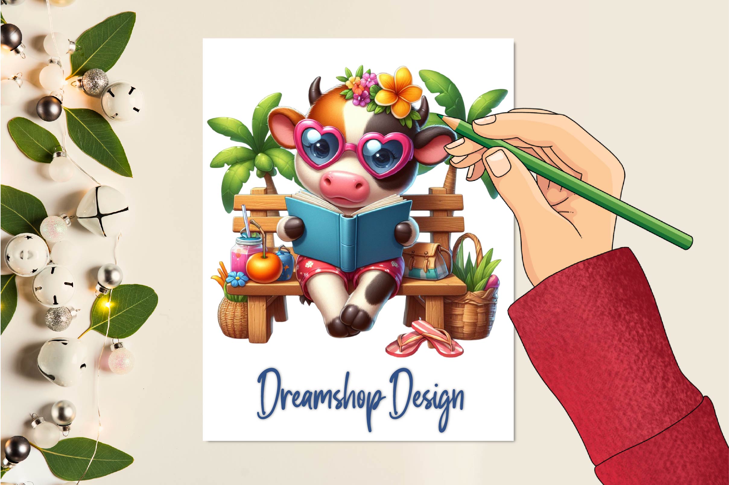 Hawaiian Funny Cows Clipart Bundle - CraftNest - Digital Crafting and Art