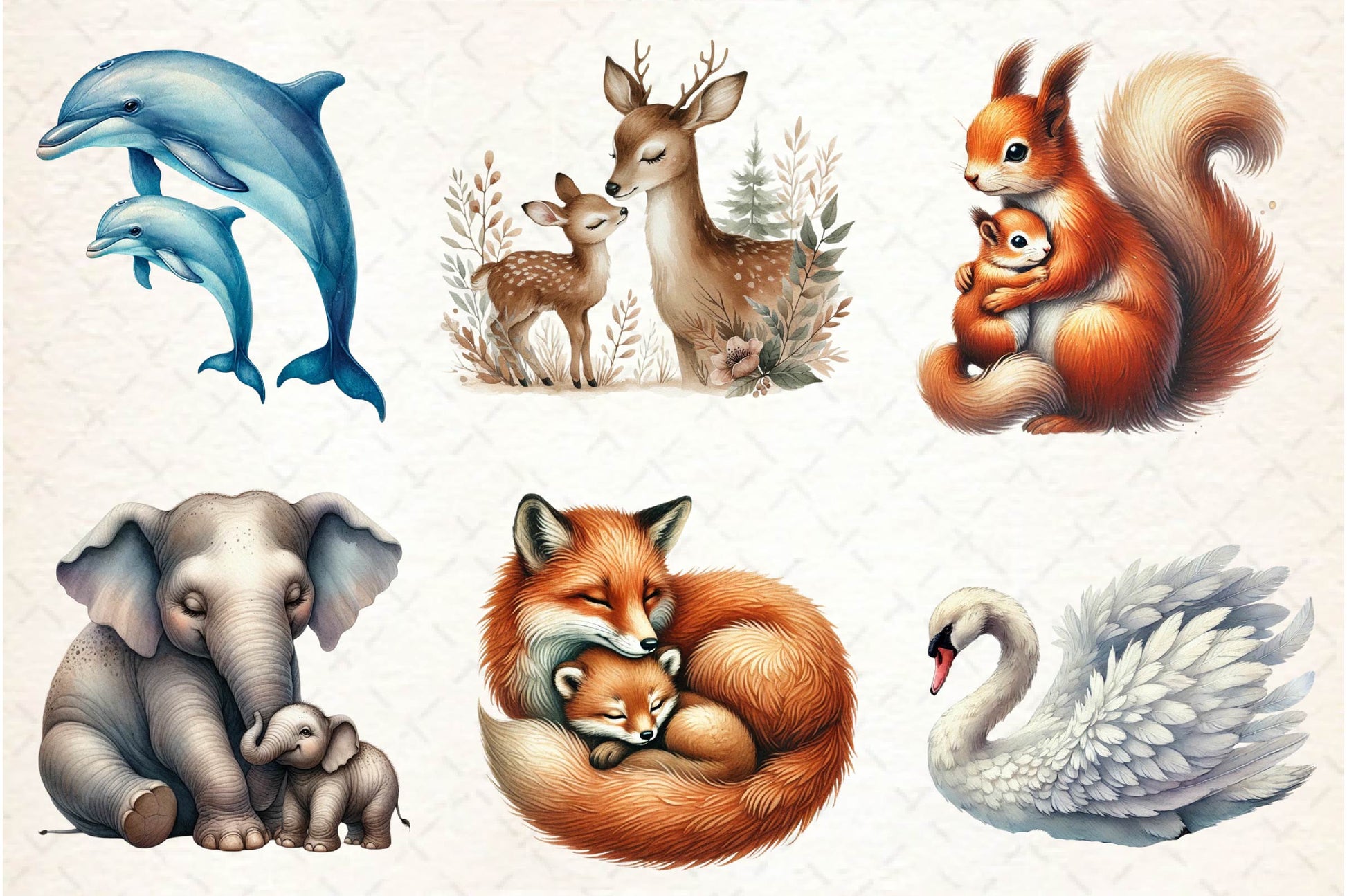 Mothers Day Animals Clipart Bundle - CraftNest - Digital Crafting and Art
