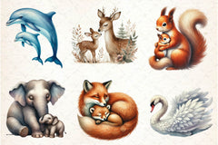 Mothers Day Animals Clipart Bundle - CraftNest - Digital Crafting and Art