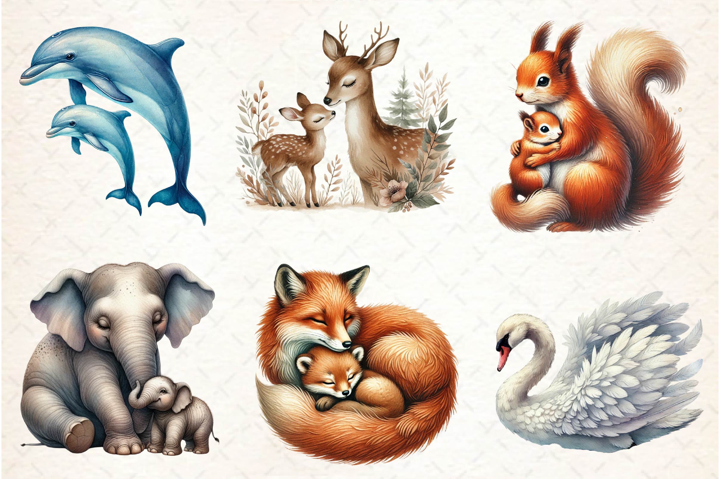 Mothers Day Animals Clipart Bundle - CraftNest - Digital Crafting and Art