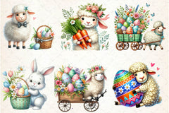 Cute Easter Sheep Clipart Bundle - CraftNest - Digital Crafting and Art
