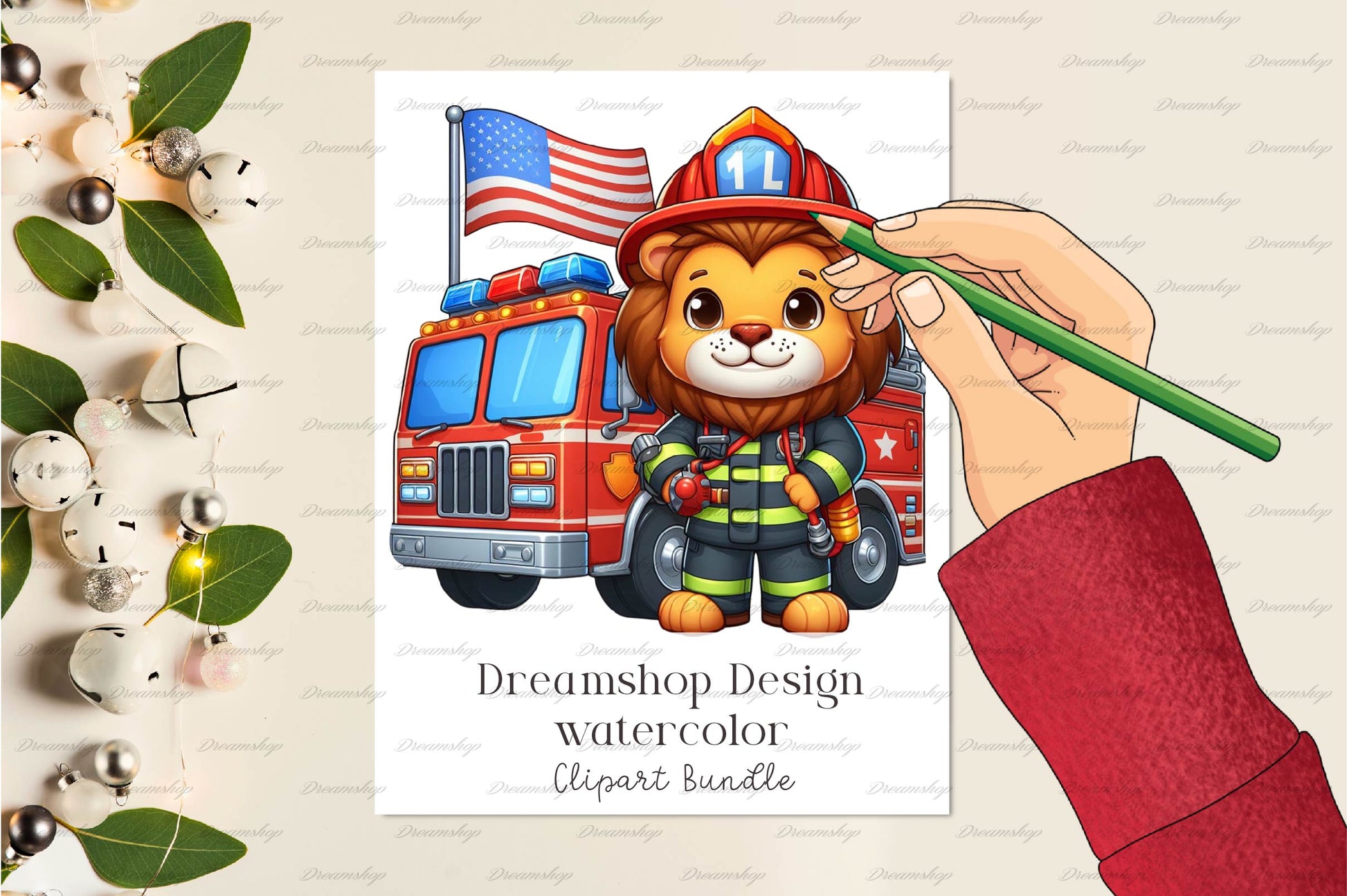 Cute Firefighters Animals Clipart Bundle - CraftNest - Digital Crafting and Art