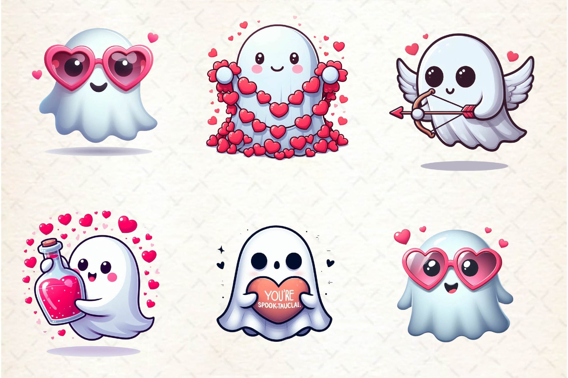 Cute Ghost Valentine Day Clipart Bundle - CraftNest - Digital Crafting and Art