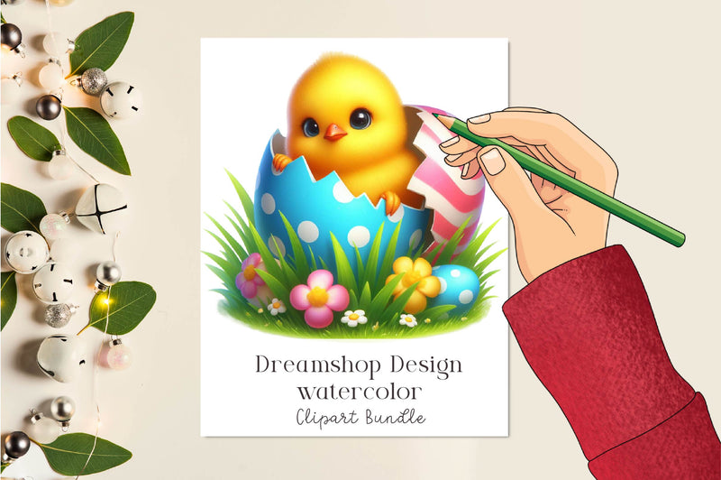 Easter Eggshell Chicks Peeking Clipart Bundle - CraftNest - Digital Crafting and Art