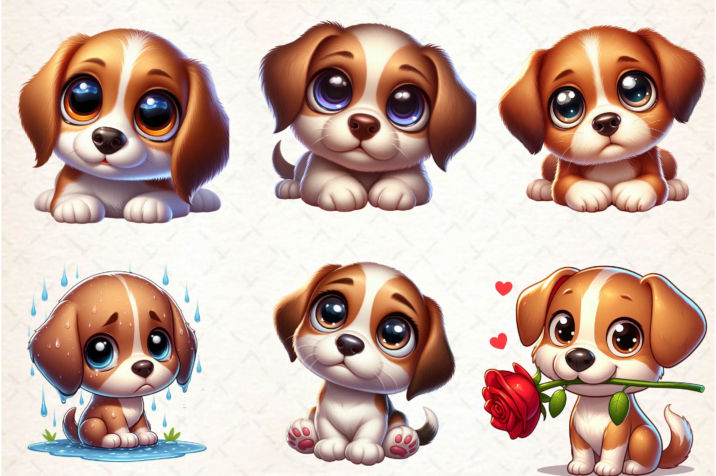 Cute And Emotional Dog Clipart Bundle - CraftNest - Digital Crafting and Art