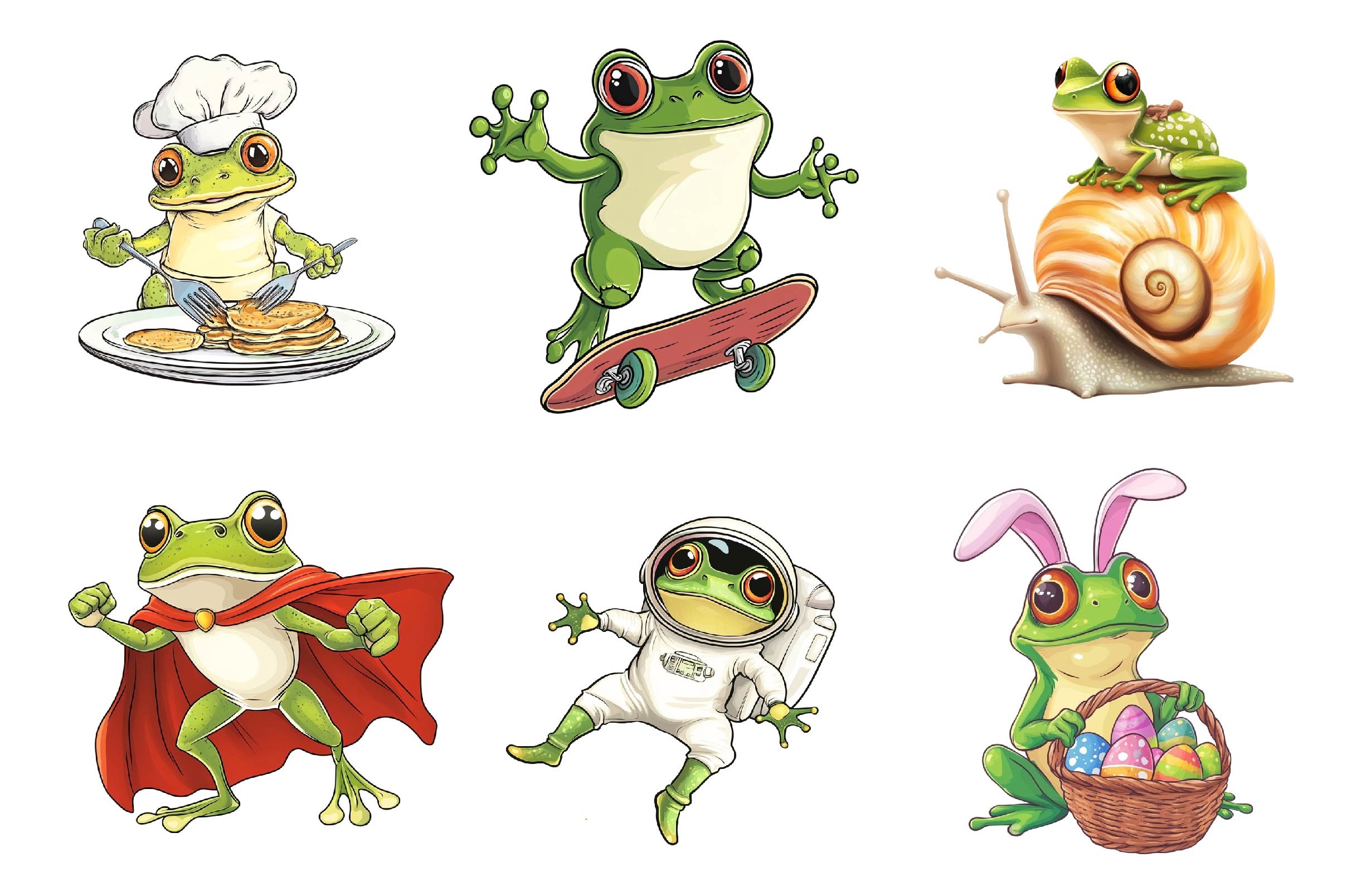 Quirky Funny Frog Clipart Bundle - CraftNest - Digital Crafting and Art