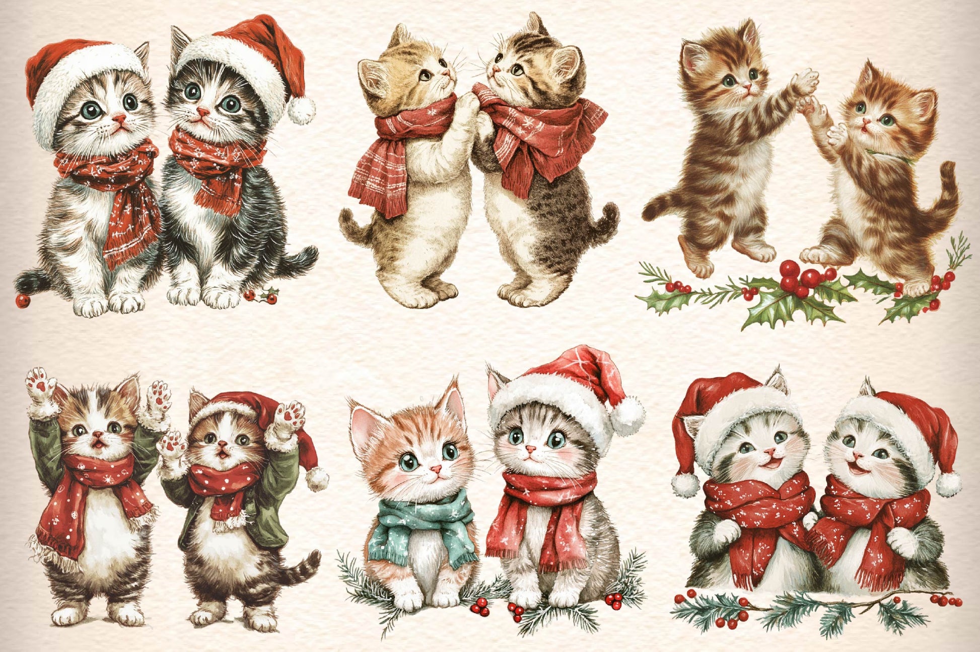 Cat Cute Christmas Clipart Bundle - CraftNest - Digital Crafting and Art