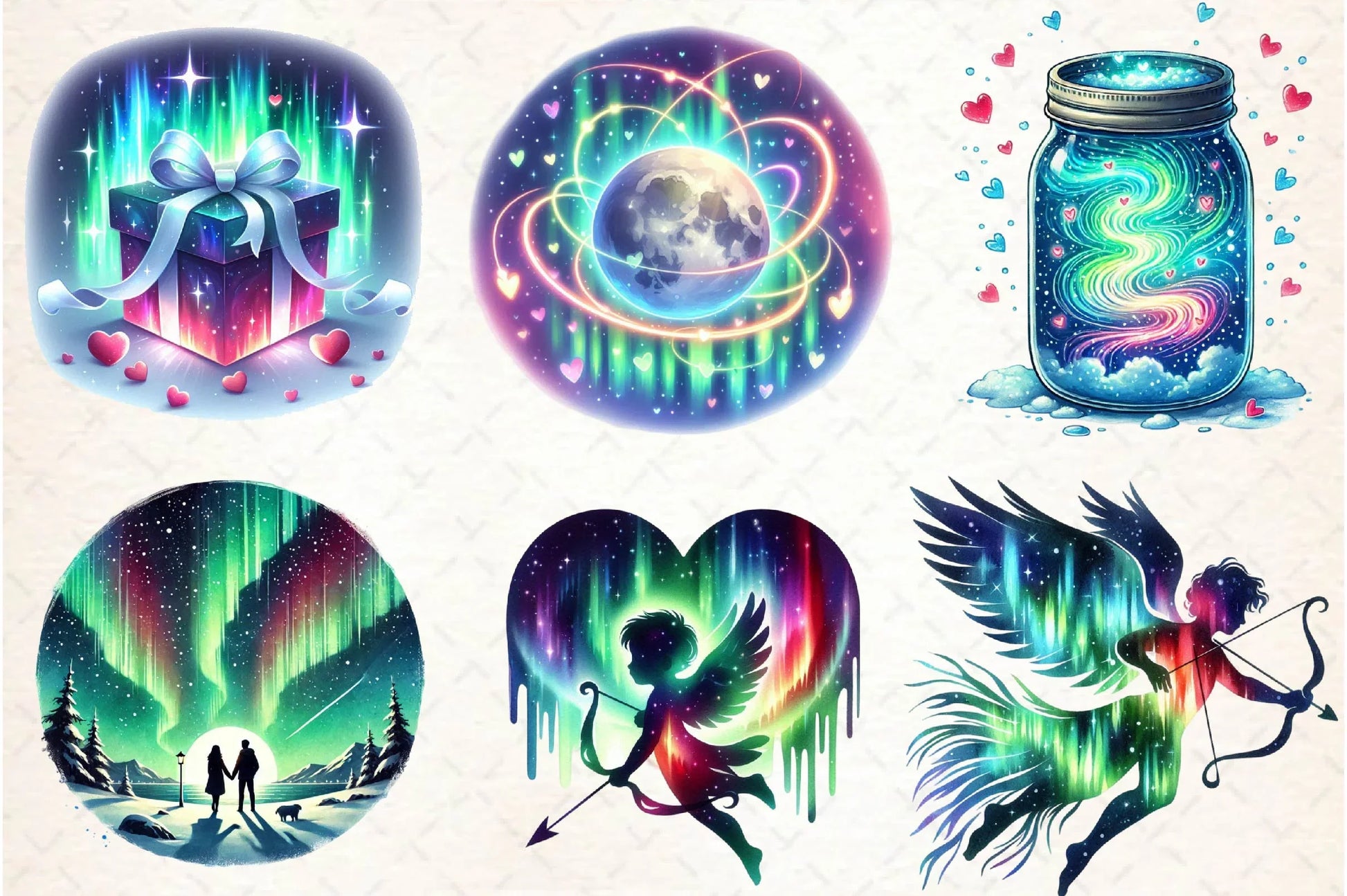 Polar Lights Valentine Clipart Bundle - CraftNest - Digital Crafting and Art