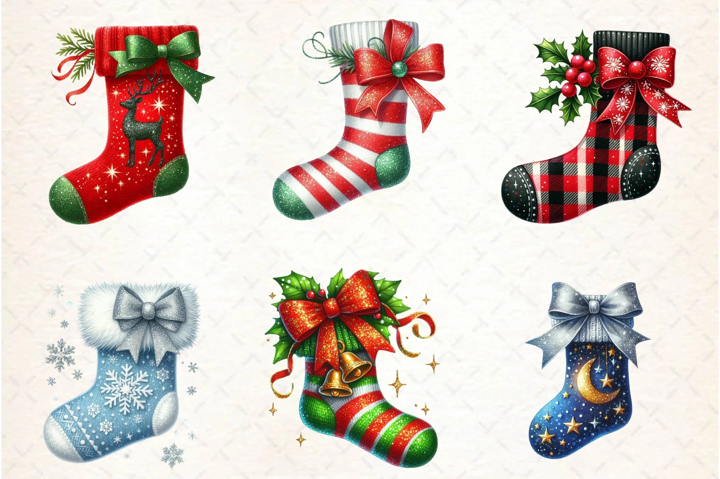 Christmas Socks Clipart Bundle - CraftNest - Digital Crafting and Art