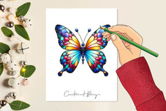Stained Glass Butterflies Clipart Bundle - CraftNest - Digital Crafting and Art